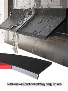 1pc Self-Adhesive Window Rain Guard, Outdoor Wind And Rain Barrier, Sliding Window Waterproof Strip, Exterior Window Sill Plastic Isolation Board, Bathroom Decor, Trimmable - Multicolor - View 1