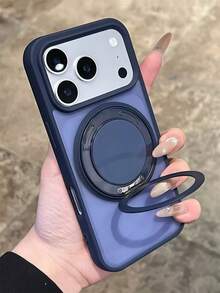 New High Quality 360°Magnetic Ring Holder Translucent Matte Phone Case Compatible With IPhone 17ProMax 17Pro 16ProMax 15Promax 13Pro Max 14 13 12 15 16 Plus 11 17Air Luxury Support Wireless Charging Shockproof Bumper Cover - Blue - View 2