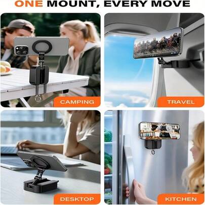 Giá đỡ điện thoại từ tính 3 trong 1, được thiết kế dành cho phòng tập thể dục, có [20X N52] nam châm mạnh mẽ gắn vào bề mặt kim loại, giá đỡ điện thoại di động cho phòng tập thể dục tại nhà/du lịch, đi kèm với kẹp bàn, hoàn hảo để bổ sung cho phòng tập thể dục tại nhà, giá đỡ điện thoại từ tính có thể điều chỉnh góc và thiết kế gập gọn - Cấu trúc ABS chịu lực cao, đế từ tính chắc chắn, tương thích với iPhone 17, Air, Pro, Pro Max, giá đỡ điện thoại hiện đại với kẹp chắc chắn và chân đế ổn định để sử dụng tại nhà và văn phòng.