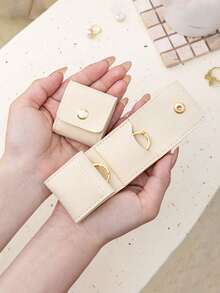 1 chiếc túi đựng trang sức mini, túi bảo quản trang sức, hộp đựng nhẫn, hộp đựng bông tai bằng da, túi cuộn trang sức nhỏ đa năng di động, thích hợp đựng bông tai, nhẫn, khuyên tai, món quà hoàn hảo cho Ngày Valentine, Giáng sinh và mùa tựu trường. - Nhiều màu - Xem 9