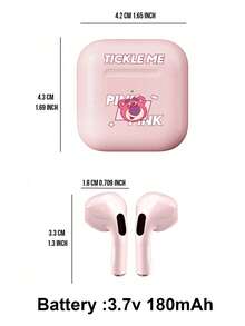 无线蓝牙5.0耳机，3.7V 180mAh电池，60小时超长续航，36毫秒低延迟，Hi-Fi音质，可定制充电盒，符合人体工学设计，适合游戏玩家、音乐爱好者，轻巧便携，适合日常通勤、运动、旅行、学习等场合。粉色、白色、米色可选。 - 粉色 - 查看 11