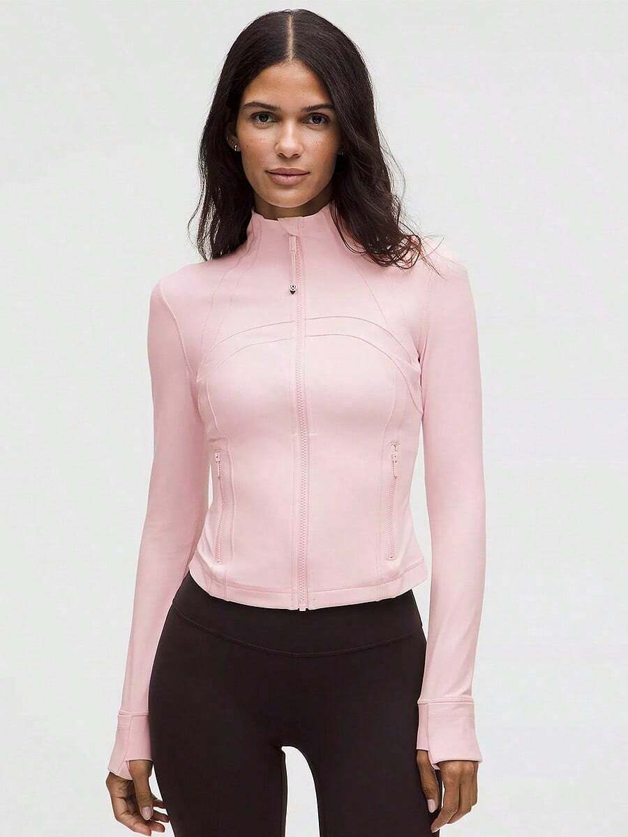 Lululemon Define Cropped Jacket Nulu BLLP-For Yoga Gym Running-Sweat-Wicking-Yoga-All Seasons Sport-Spring/Summer-Autumn/Winter-Back To School - Blissful Pink - 查看 1