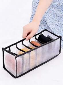 3Pcs Mesh Underwear Drawer Organizer Thickened Transparent Foldable Storage Box, Closet Wardrobe Organizer Bins For Bra Sock Panty Scarf Tie Belt Lingerie, Space Saving Home Storage Container For Bedroom Dorm - Multicolor - View 11