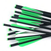 12Pcs Crossbow Bolts Carbon Arrows 20 Inch Hunting Archery Crossbow Arrows With Half Moon Nocks 125 Grain Removable Tips - Green - View 7