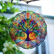 Tree Of Life Metal Wind Spinner - 10" Outdoor Garden Ornament, No Power Needed, Easy Hang Design For Yard & Patio Decor, Perfect For Christmas, Easter, Halloween, Thanksgiving - 1PC - View 12
