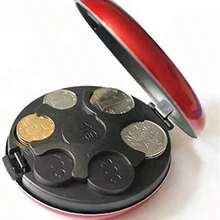 2-In-1 Car Coin Holder With Built-In Mirror, Portable Euro Coin Organizer, Durable Plastic Case, Fits Standard Cup Holders, Compact & Practical, Ideal For Vehicle Use, Black Tone, Perfect For Road Trips & Daily Commutes, Great Holiday Gift - A - View 13