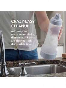 1pc/2pcs 1000ml Hand-Cranked Batter Mixer Bottle Batter Dispenser,Salad Bottles, Condiment Bottles, Cooking Bottles, Kitchen Dispensing Bottles - Trong sáng - Xem 7