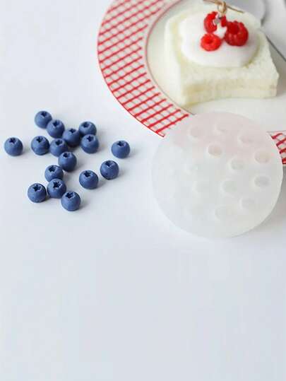 1pc 16-Cavity Blueberry Scented Plaster Silicone Mold, Handmade DIY Fragrance Stone Decor Mold, Multi-Pattern, Non-Stick, Easy Demold
