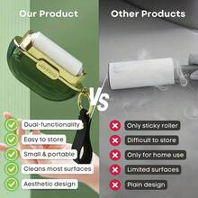 2-In-1 Portable Lint Brush/Pet Hair Remover/Dust Cleaner, Compact Design With Tear Paper Function, Travel Lint Roller Brush - Multiple Styles - View 8