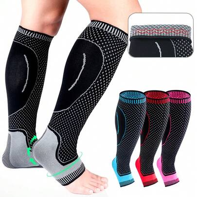 جوارب ضغط مفتوحة الأصابع 20-30 ملم زئبقي، جوارب دعم طويلة للركبة لتحسين الدورة الدموية، مناسبة للممرضات والنساء الحوامل والسفر