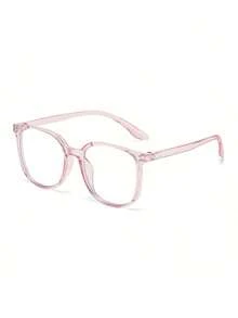 4/1pc Unisex Large Frame Glasses, Simple Design With Multiple Colors, Ideal For Reading, Computer Work & Daily Occasions - Transparent - View 2
