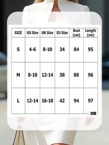 Women's Autumn/Winter Dresses Suitable For Commuting, Office, Parties, And Formal Occasions: High Neck, Stand Collar, Long Sleeves, Fitted Cut, With Shoulder Pads. - 白色 - 查看 6