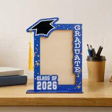 1pc Graduation Cap Wooden Tassel Photo Frame With Inspirational Quote - Modern Vertical Desktop Display Stand, Suitable For Graduation Photos, Graduation Party Decor & Graduate Keepsake Gift, Graduation Party Decor - Multicolor - View 13