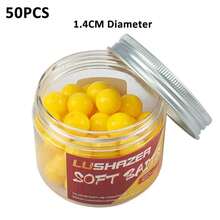 50 viên/chai Mồi câu cá chép nổi mềm hình tròn, kích thước 8/10/14mm, làm bằng chất liệu TPR, có mùi thơm, thích hợp câu cá diếc. - Màu vàng - Xem 7