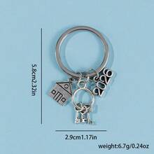 1pc Cross Keychain Pendant With "All Things Are Possible" Slogan And Mini House "I Love My Home" Keychain, Unique Personalized - Multicolor - View 12