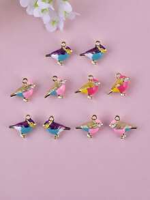 10pcs 3D Bird Shaped Zinc Alloy DIY Jewelry Pendant - Bird - View 4