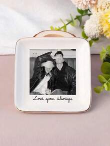 Khay đựng nhẫn in hình chân dung cặp đôi theo yêu cầu, quà tặng ngày Valentine, quà cưới, quà tặng khay đựng nhẫn cá nhân hóa, khay đựng trang sức in ảnh theo yêu cầu. - Nhiều màu - Xem 6