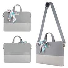 15-16 Inch Women's Lightweight Laptop Bag - Slim Shoulder Messenger Briefcase For Business Commute Travel, Grey - View 8