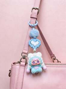 Nuevo llavero con forma de corazón y orejas grandes, accesorio de moda de dibujos animados para bolso - Multicolor - Ver 7
