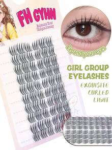 60pcs False Eyelashes, Natural & Realistic Small Wispy C-Curl Lashes, Triple-Part Sunflower Cluster Eyelashes(11-12mm) - C - View 1