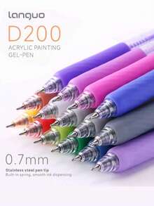 6/36/54/72/90 Colors Retractable Acrylic Paint Pen Set - Gel Pens (0.7mm), Acrylic Paint Markers, Ballpoint Pens, Liners, Highlighters, Suitable For Vibrant Color Writing And Sketching, Smooth Writing, Applicable For Painting, Marking, Student Notes, Handbook Making, Office Use - Multicolor - View 3