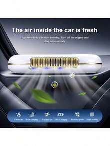 Automatic Car Air Purifier, Solar-Powered Vehicle Air Cleaner, Automatically Operates After Turning On, Achieves Optimal Purification In 5-7 Days. Vibration Sensor Activates At Parking, No Replacement Required, High-Efficiency Solar Panel, Built-In Lithium Battery, Lasts 10-15 Days On Full Charge With Solar Recharge - A - View 9