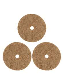 3pcs 35cm Coconut Fiber Planter Mats, Round Open Flat Pads, Prevent Grass Growth & Soil Leakage, Gardening Tools - Multicolor - View 3