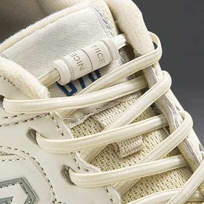 1双宽松免系鞋带，运动鞋带，经典时尚鞋带，休闲鞋带，男女通用，圆形鞋带，字母锁扣，弹性舒适，适用于滑板鞋、运动鞋、休闲鞋