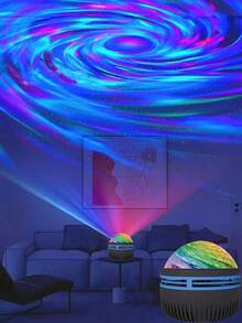 1pc USB Galaxy Swirl Projector Lamp, LED Wave Ripple Projection Light, 7-Color Changing, Bedroom Night Light Projector For Bedroom, Living Room, Home Theater, Ceiling, Party, Dance Hall Atmosphere, USB Powered With Remote Control - Colorful - View 10