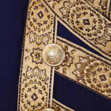 Men's 18th Century Colonial Military Tailcoat Costume Medieval Regency Tailcoat Jacket - 藍色 - 查看 6