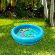 1pc Mini Inflatable Round Pool, PVC Portable Double Layer Water Bucket For Travel Outdoor Beach Swimming Pool, Pool Cleaning Basin, Foot Bath Basin, Suitable For Beach, Backyard, Indoor And Outdoor Use, Pool Party, Summer Entertainment - Multicolor - View 4