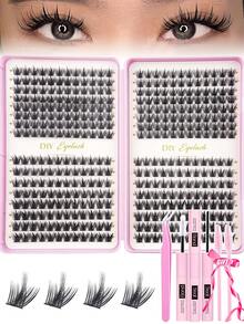 Bộ 4 trong 1 gồm 384 sợi mi giả, bao gồm keo dán, keo, nhíp và cọ chải mi. Tự tay trang điểm mắt với nhiều kiểu khác nhau, phù hợp cho người mới bắt đầu. Bộ sản phẩm gồm mi giả, keo dán và cọ chải mi. Mi giả dày và mềm mại, giúp mắt trông to hơn, dễ sử dụng. Mi giả dạng chùm, dung tích lớn, tiện lợi khi mang theo. Thích hợp cho các kiểu trang điểm hàng ngày/hoạt hình/cosplay/cổ điển/mắt mèo/mắt cáo/ngọt ngào/tự nhiên/ấn tượng. - Nhiều màu - Xem 11