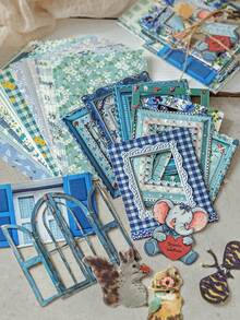 MOCARD 45 张/包压花花卉剪贴簿纸，复古 DIY 装饰非粘性材料纸，节日礼物，手工拼贴用品，个性化剪贴簿规划创意学校文具 - 粉色 - 查看 8