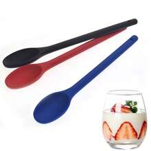 1pc Heat-Resistant Silicone Long Handle Mixing Spoon - Non-Stick Kitchen Utensil For Convenient Cooking - Multicolor - View 8