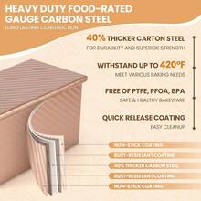 Pullman Loaf Pan With Lid Nonstick Bread Toast Box For Homemade Sandwich Baking Heavy Duty Carbon Steel Corrugated Bakeware - 1 - 查看 5