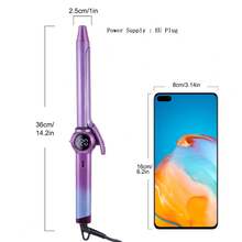 Máy uốn tóc HATTEKER 1 chiếc tiện dụng, máy uốn tóc mái, dụng cụ uốn tóc ion âm dùng tại nhà, không gây hư tổn cho tóc. - Màu tím  Violet - Xem 2