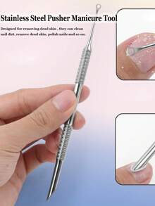二合一指甲角质层推棒，带砂纸片，指甲护理工具，用于去除死皮（1个推棒+5张砂纸片） - 彩色 - 查看 5