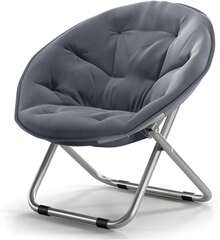 AVEDISTANTE Folding Living Room Chairs, Large Saucer Chair, 76 CM * 52 CM, Folding Single Armchair, Suitable For Outdoor And Indoor Use, Garden, Camping, Living Room Or Bedroom - Navy Blue - 灰色 - 查看 12
