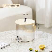 1pc New Luxury Double-Layer Cold Water Dispenser Stand, Desktop Juice/Beverage Organizer Rack With Faucet, Drink Chiller Bucket, Beverage Dispenser - Beige - View 6