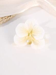 1pc 11cm 3D Lifelike Orchid Hair Claw Clip, Fashionable Hair Accessory For Women, Suitable For Summer, Travel, Beach Vacation Summer Beach Flower Hair Clips - Multicolor - View 4