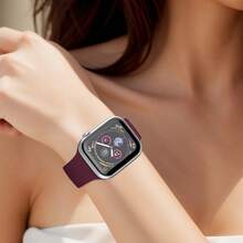 Soft Silicone Sports Watch Band, Compatible With 38 40 41 42 44 45 46 49mm Watches, New Design - Skin-Friendly, Breathable & Sweat-Resistant, Suitable For Series 1 2 3 4 5 6 7 8 9 10 11 SE Ultra - Burgundy - View 5