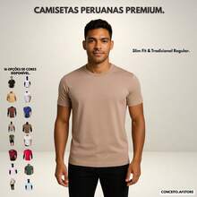 Premium Basic T-Shirts Made Of Peruvian Fabric With Smooth Elastane, Slim Fit And Traditional Design. - 棕色 - 查看 11