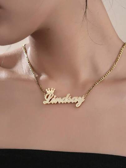 1PC European And American Style Personalized Hip Hop Double-Layer Car Flower Necklace, Stainless Steel Gold Crown Figaro Chain Customization, Suitable For Various Occasions As Gifts Or Personal Wear, High-End Refined Christmas, Anniversary, Thanksgiving Gifts For Friends, Family Gold