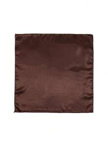 1pc Solid Color Neckerchief, Women's Small Shawl Scarf Headband, Multifunctional Square Headscarf, Suitable For Dress Matching - Coffee Brown - View 2