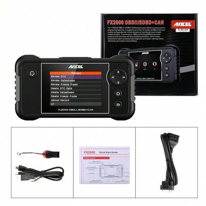 Scanner Automotivo Ancel FX2000 Original Português Diagnóstico 4 Sistemas Motor ABS Airbag Câmbio OBD2 Profissional Gráficos em Tempo Real e Atualização Grátis