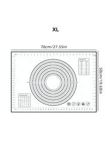 1 件装黑色硅胶揉面垫，带刻度，超大不粘糕点垫，防滑擀面垫，适用于厨房烘焙 - 黑色 - 查看 7