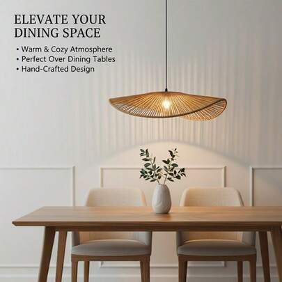 手工编织灯罩 - 适用于DIY弧形/拱形/带灯罩吊灯，适用于家居，传统中式复古风格，纤维材质，圣诞节和新年装饰（拱形/带灯罩款式）