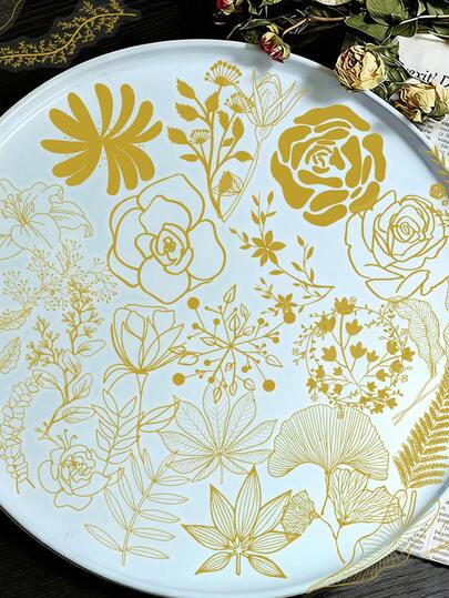 50pcs Elegant Floral Stickers, Waterproof Transparent Flower Stickers Suitable For Notebook, Desk, Wall, Water Bottle, Computer, Skateboard, Guitar, Refrigerator, Scrapbook, Phone Case, Decoration, Back To School, Birthday Gift, Party Favor, Office & School Supplies