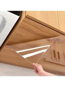 Large Roll Transparent Protective Film, Static Cling Removable, Suitable For Cabinet And Wall Covering | Washable Wallpaper, Ideal Choice For Countertops/Wooden Surfaces, Desks, Seamless Covering Materials, Cabinet Protection, Countertop Covering, Modern Decor, Cleanable Surface, Durable Vinyl, One-Time Application Thin Film, Home Decorators, Office Wall Decor - Transparent - View 7