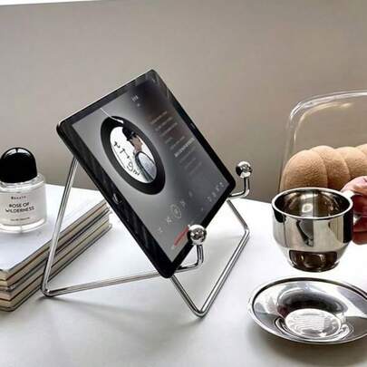 1pc Detachable Multi-Purpose Tablet/Phone Stand, Desktop Book/Recipe Display Holder, Iron Art Portable Reading Rack, Unisex Holiday Gift